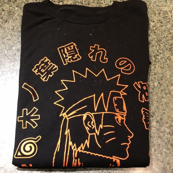 Naruto Shippuden 20th Anniversary graphic T shirt size Medium black with orange - Picture 9 of 10